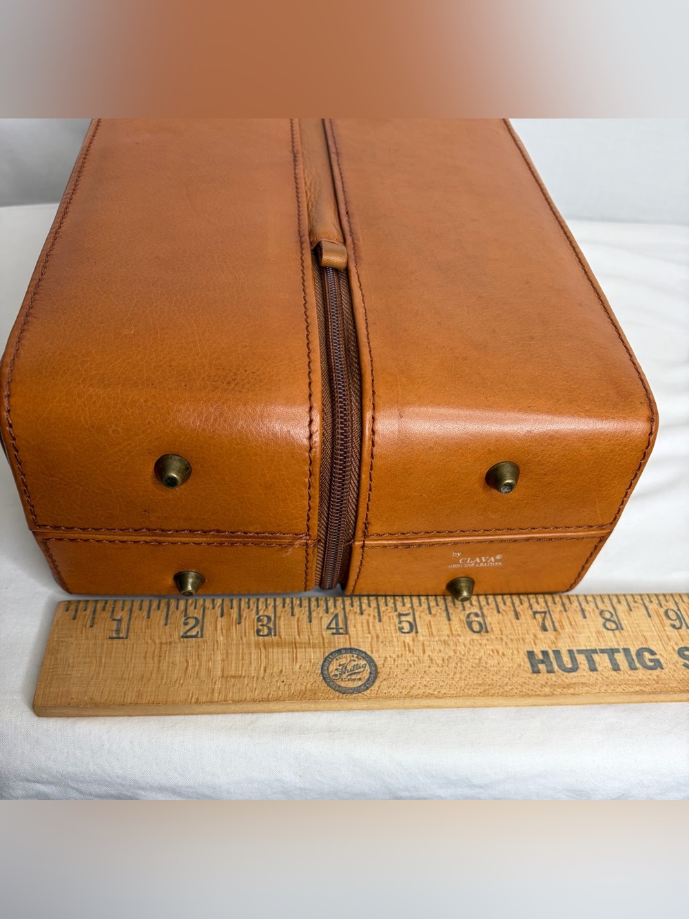 Clava Leather Two Bottle Wine Carrier - Tan - Picture 12 of 16